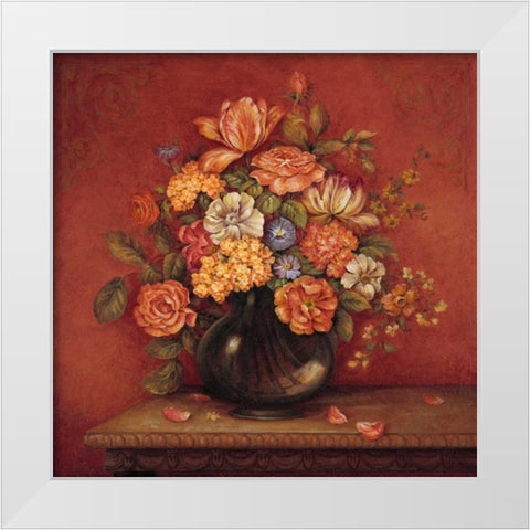 Harmony with Reds I White Modern Wood Framed Art Print by Gladding, Pamela