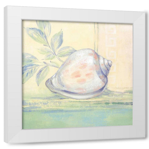 Tranquil Seashells I White Modern Wood Framed Art Print by Gladding, Pamela