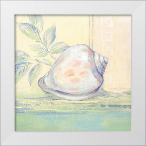Tranquil Seashells I White Modern Wood Framed Art Print by Gladding, Pamela