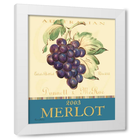 Merlot White Modern Wood Framed Art Print by Gladding, Pamela