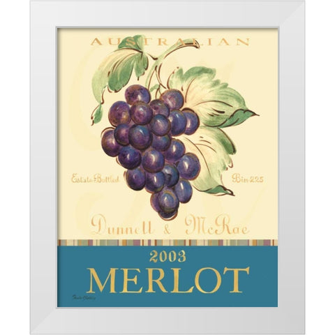 Merlot White Modern Wood Framed Art Print by Gladding, Pamela