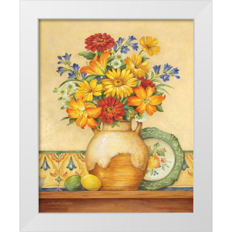 Salsa Lilies White Modern Wood Framed Art Print by Gladding, Pamela