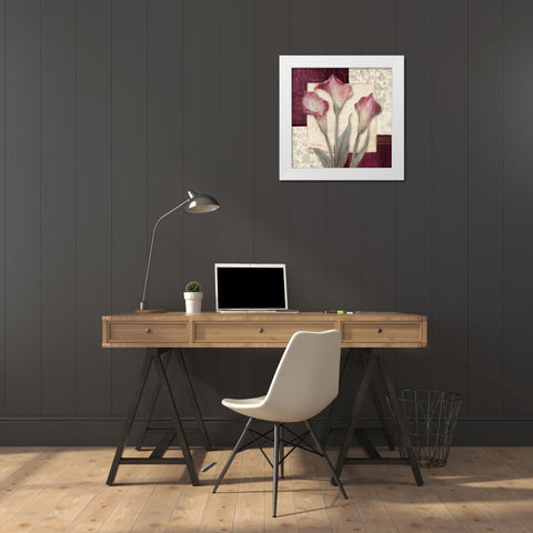 Trio Sonata I White Modern Wood Framed Art Print by Gladding, Pamela