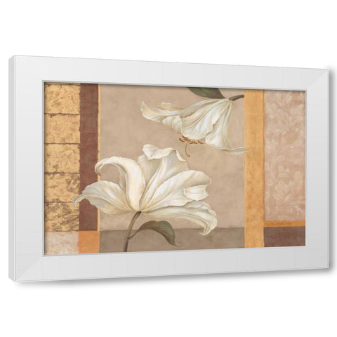 Lily Duet White Modern Wood Framed Art Print by Gladding, Pamela