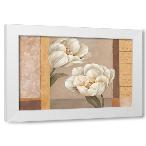 Tulip Duet White Modern Wood Framed Art Print by Gladding, Pamela