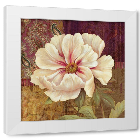 Esperance Peony White Modern Wood Framed Art Print by Gladding, Pamela