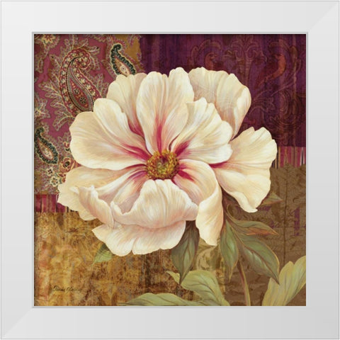 Esperance Peony White Modern Wood Framed Art Print by Gladding, Pamela