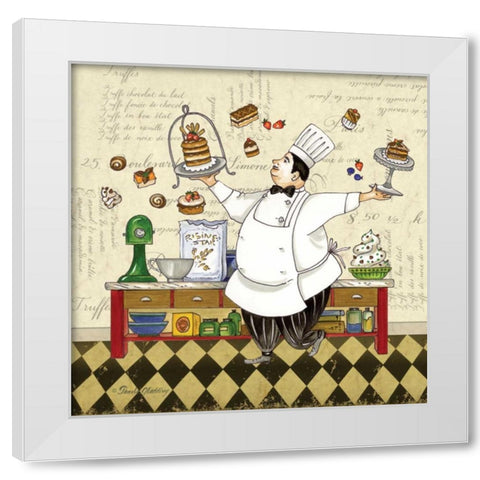 Chef Pastry White Modern Wood Framed Art Print by Gladding, Pamela