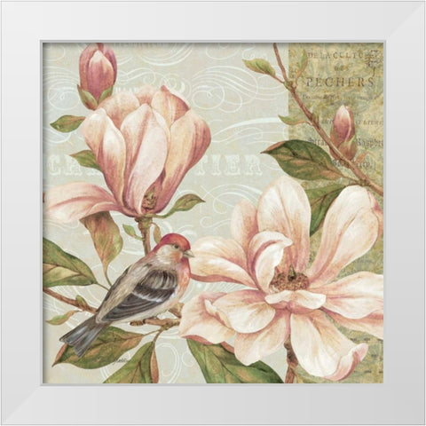 Magnolia Collage II White Modern Wood Framed Art Print by Gladding, Pamela