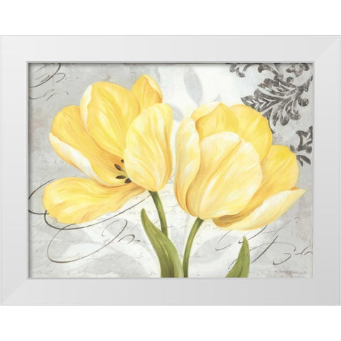 Colori Yellow II White Modern Wood Framed Art Print by Gladding, Pamela