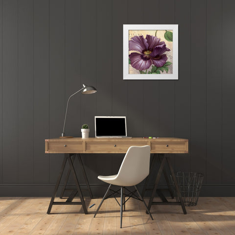 Purple Garden I White Modern Wood Framed Art Print by Gladding, Pamela