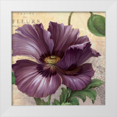 Purple Garden I White Modern Wood Framed Art Print by Gladding, Pamela