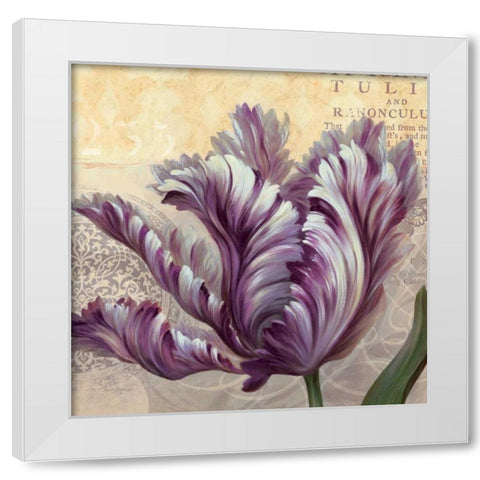 Purple Garden II White Modern Wood Framed Art Print by Gladding, Pamela