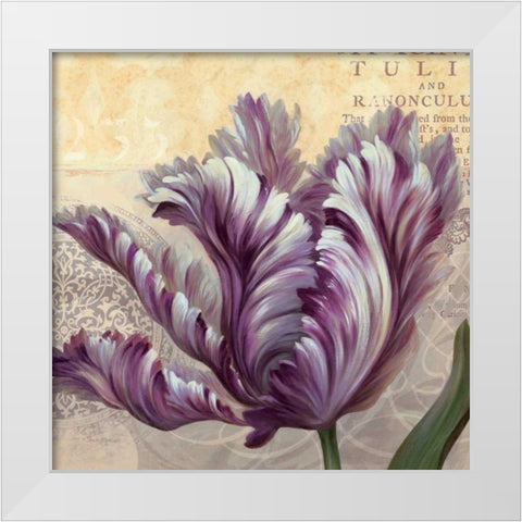 Purple Garden II White Modern Wood Framed Art Print by Gladding, Pamela