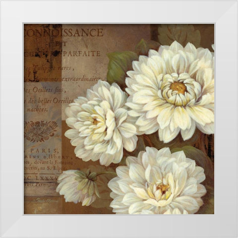 Patina Dahlia White Modern Wood Framed Art Print by Gladding, Pamela