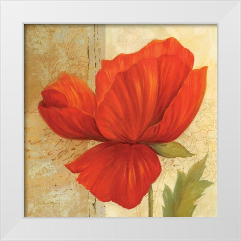 Papaver I White Modern Wood Framed Art Print by Gladding, Pamela