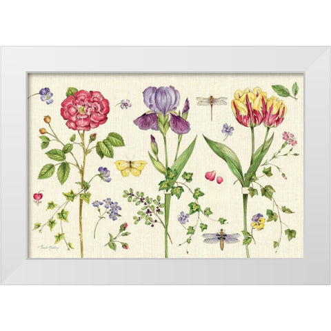 Lang of Flowers III White Modern Wood Framed Art Print by Gladding, Pamela
