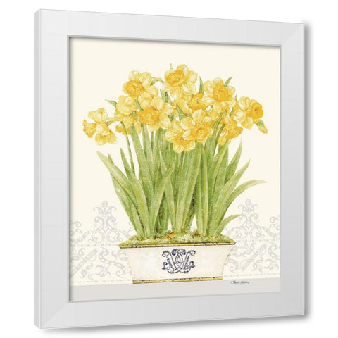 Imperial Daffodils White Modern Wood Framed Art Print by Gladding, Pamela