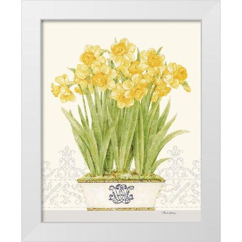 Imperial Daffodils White Modern Wood Framed Art Print by Gladding, Pamela