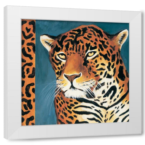 Exotic Jaguar White Modern Wood Framed Art Print by Gamel, Tara