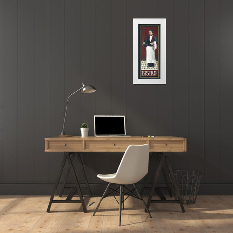 Bistro White Modern Wood Framed Art Print by Gorham, Gregory