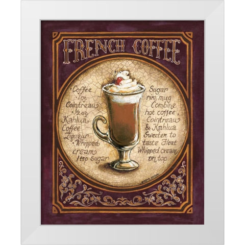 French Coffee White Modern Wood Framed Art Print by Gorham, Gregory