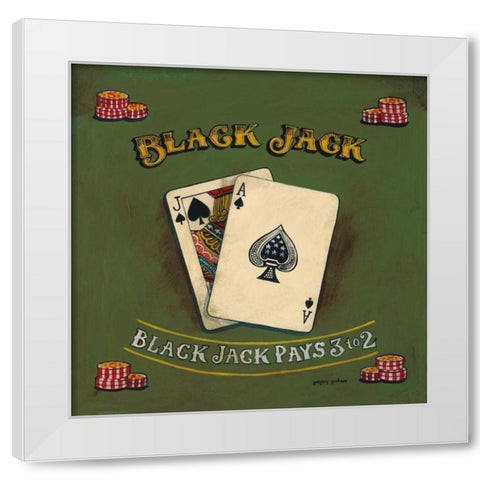 Blackjack White Modern Wood Framed Art Print by Gorham, Gregory