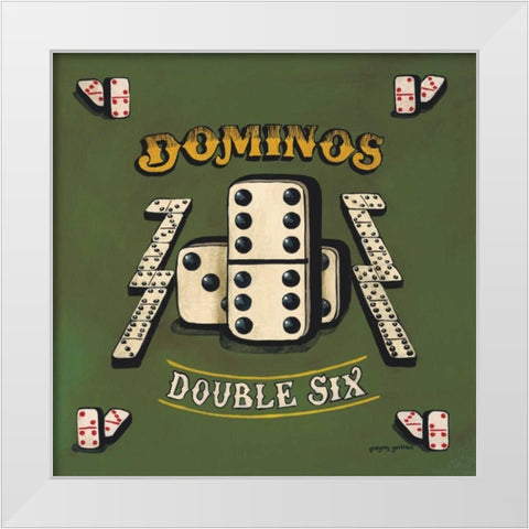 Dominos White Modern Wood Framed Art Print by Gorham, Gregory