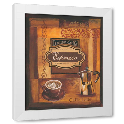Italian Caffe White Modern Wood Framed Art Print by Gorham, Gregory