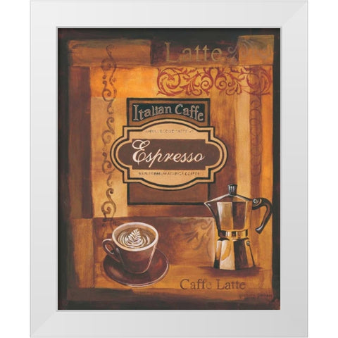 Italian Caffe White Modern Wood Framed Art Print by Gorham, Gregory