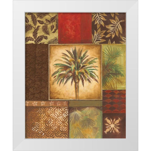 Palm Collage I White Modern Wood Framed Art Print by Gorham, Gregory