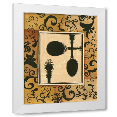 Spoons White Modern Wood Framed Art Print by Gorham, Gregory