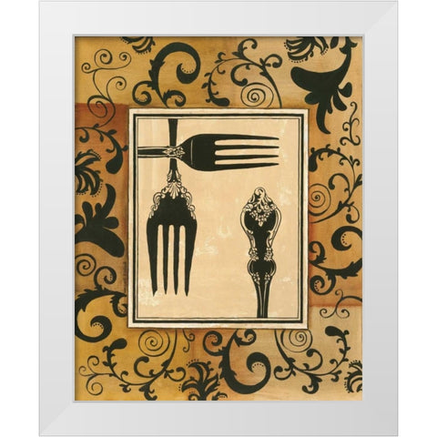 Forks White Modern Wood Framed Art Print by Gorham, Gregory
