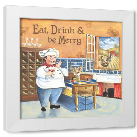 Chef I White Modern Wood Framed Art Print by Gorham, Gregory