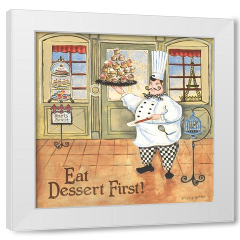 Chef III White Modern Wood Framed Art Print by Gorham, Gregory