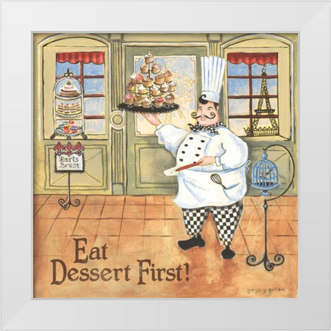 Chef III White Modern Wood Framed Art Print by Gorham, Gregory