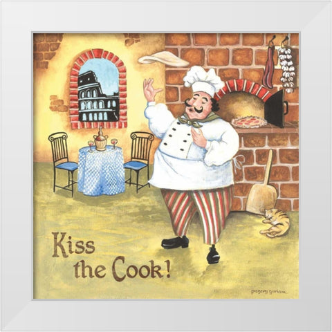 Chef IV White Modern Wood Framed Art Print by Gorham, Gregory
