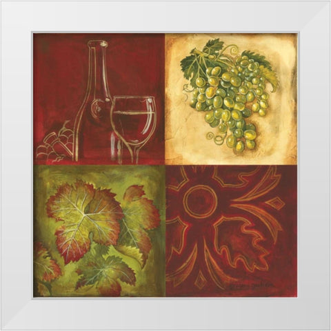 Wine Collage I White Modern Wood Framed Art Print by Gorham, Gregory