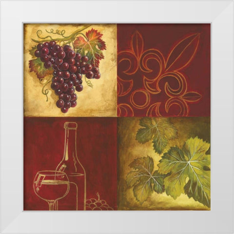 Wine Collage II White Modern Wood Framed Art Print by Gorham, Gregory