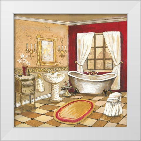 Florentine Bath White Modern Wood Framed Art Print by Gorham, Gregory