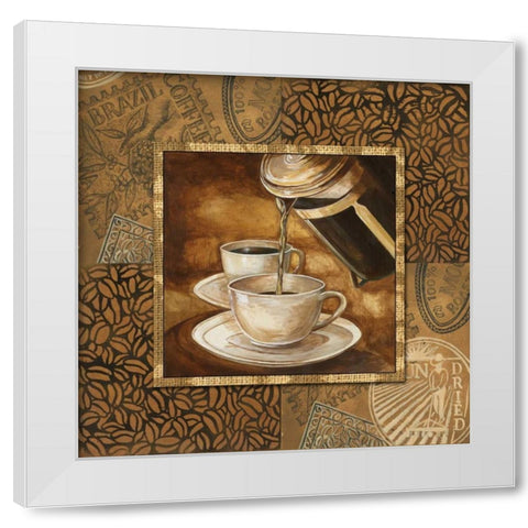 Coffee III White Modern Wood Framed Art Print by Gorham, Gregory