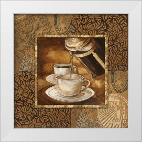 Coffee III White Modern Wood Framed Art Print by Gorham, Gregory