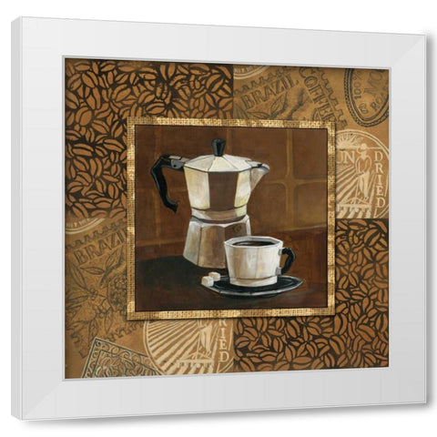 Coffee IV White Modern Wood Framed Art Print by Gorham, Gregory