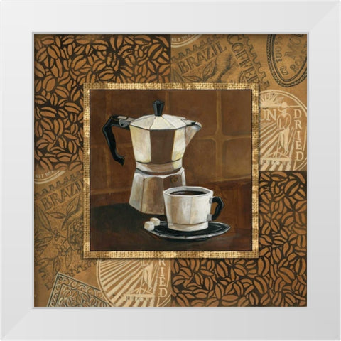 Coffee IV White Modern Wood Framed Art Print by Gorham, Gregory