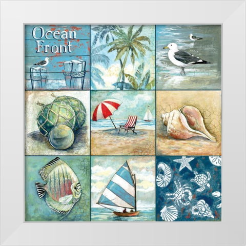 Ocean Front White Modern Wood Framed Art Print by Gorham, Gregory