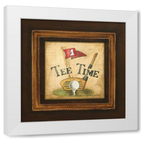 Golf Tee Time White Modern Wood Framed Art Print by Gorham, Gregory