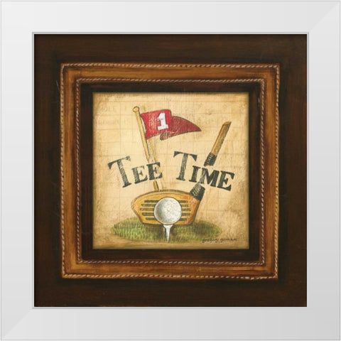 Golf Tee Time White Modern Wood Framed Art Print by Gorham, Gregory