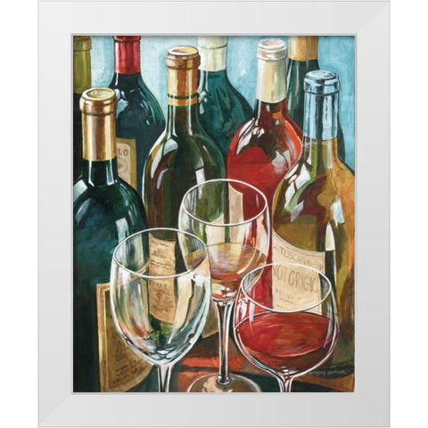 Wine Reflections I White Modern Wood Framed Art Print by Gorham, Gregory
