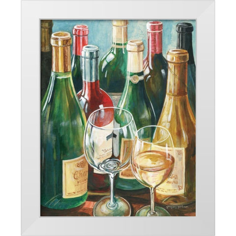 Wine Reflections II White Modern Wood Framed Art Print by Gorham, Gregory