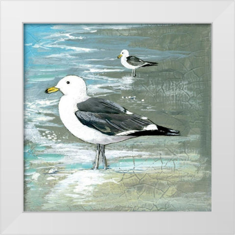 Sea Birds I White Modern Wood Framed Art Print by Gorham, Gregory
